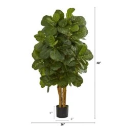 4 In. Fiddle Leaf Fig Artificial Tree -AFLORAL ONLINE STORE nearly natural artificial trees 5490 fa 1000