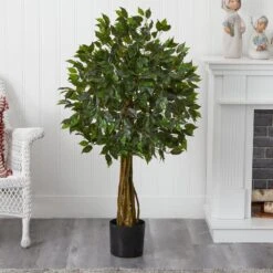 4 Ft. UV Resistant Indoor/Outdoor Ficus Artificial Tree -AFLORAL ONLINE STORE nearly natural artificial trees 5491 31 1000