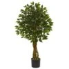 4 Ft. UV Resistant Indoor/Outdoor Ficus Artificial Tree 1 4 Ft. UV Resistant Indoor/Outdoor Ficus Artificial Tree -AFLORAL ONLINE STORE nearly natural artificial trees 5491 64 1000