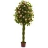 6 In. Rose Artificial Tree With Woven Trunk 1 6 In. Rose Artificial Tree With Woven Trunk -AFLORAL ONLINE STORE nearly natural artificial trees 5504 64 1000