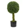 2 Ft. UV Resistant Indoor/Outdoor Boxwood Ball With Woven Trunk Artificial Tree 2 2 Ft. UV Resistant Indoor/Outdoor Boxwood Ball With Woven Trunk Artificial Tree -AFLORAL ONLINE STORE nearly natural artificial trees 5522 64 1000
