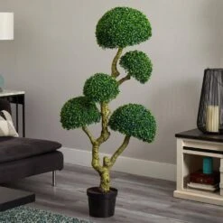 5 Ft. UV Resistant Indoor/Outdoor 5-Head Boxwood Artificial Tree -AFLORAL ONLINE STORE nearly natural artificial trees 5524 31 1000