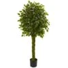 5 Ft. UV Resistant Indoor/Outdoor Ficus Artificial Tree With Woven Trunk 1 5 Ft. UV Resistant Indoor/Outdoor Ficus Artificial Tree With Woven Trunk -AFLORAL ONLINE STORE nearly natural artificial trees 5531 64 1000
