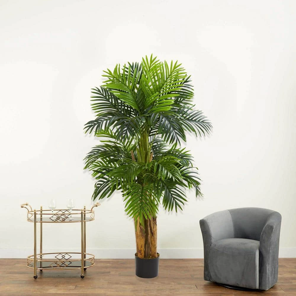 Indoor 5 Ft. Triple Areca Palm Artificial Tree 5 Indoor 5 Ft. Triple Areca Palm Artificial Tree - Image 3