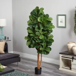 Indoor 6 Ft. Fiddle Leaf Fig Artificial Tree 7 Indoor 6 Ft. Fiddle Leaf Fig Artificial Tree -AFLORAL ONLINE STORE nearly natural artificial trees 5550 31 1000