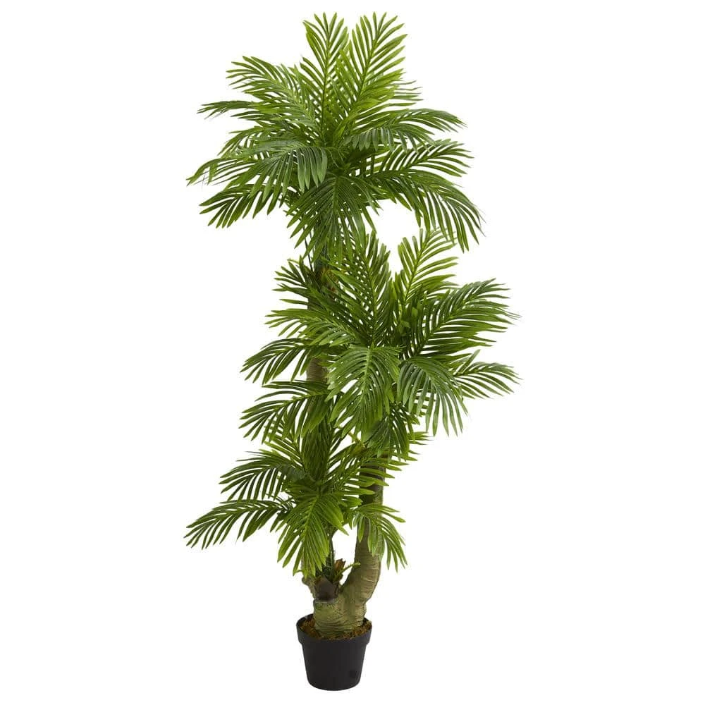 Indoor 5 Ft. Triple Phoenix Palm Artificial Tree 3 Indoor 5 Ft. Triple Phoenix Palm Artificial Tree