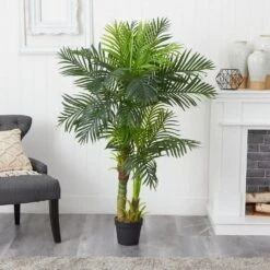 Indoor 5 Ft. Double Stalk Hawaii Palm Artificial Tree 7 Indoor 5 Ft. Double Stalk Hawaii Palm Artificial Tree -AFLORAL ONLINE STORE nearly natural artificial trees 5591 31 1000