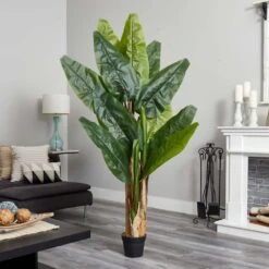 Indoor 6 Ft. Triple Stalk Banana Artificial Tree 7 Indoor 6 Ft. Triple Stalk Banana Artificial Tree -AFLORAL ONLINE STORE nearly natural artificial trees 5600 31 1000