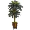 Indoor 6 Ft. Double Sago Palm Artificial Tree In Designer Planter 1 Indoor 6 Ft. Double Sago Palm Artificial Tree In Designer Planter -AFLORAL ONLINE STORE nearly natural artificial trees 5628 64 1000