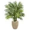 Indoor 4 Ft. Areca Palm Artificial Tree In Sand Colored Planter -AFLORAL ONLINE STORE nearly natural artificial trees 5630 64 1000