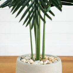 Indoor 5.5 Ft. Paradise Artificial Palm Tree In Sand Colored Planter -AFLORAL ONLINE STORE nearly natural artificial trees 5641 1f 1000
