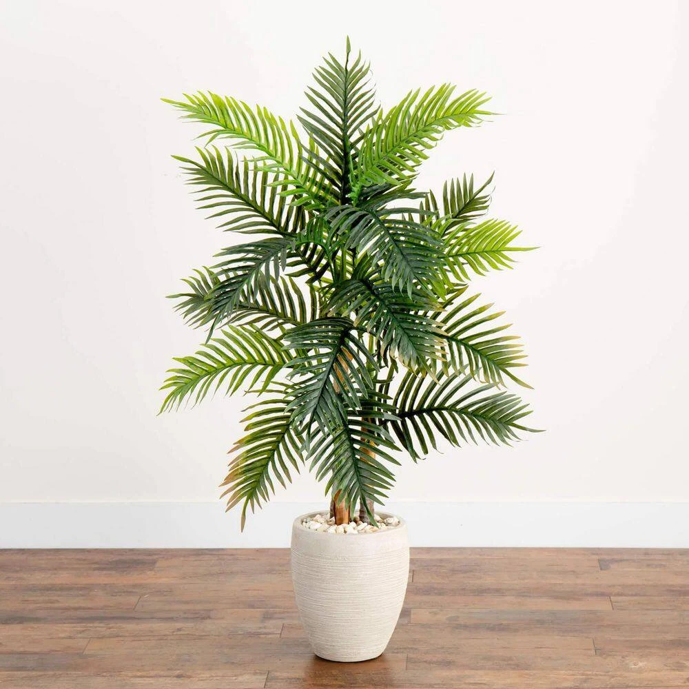 Indoor 5 Ft. Areca Palm Artificial Tree In Sand Colored Planter Real Touch 6 Indoor 5 Ft. Areca Palm Artificial Tree In Sand Colored Planter Real Touch - Image 4