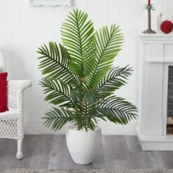 Indoor 4.5 Ft. Paradise Palm Artificial Tree In White Planter 7 Indoor 4.5 Ft. Paradise Palm Artificial Tree In White Planter -AFLORAL ONLINE STORE nearly natural artificial trees 5660 31 1000