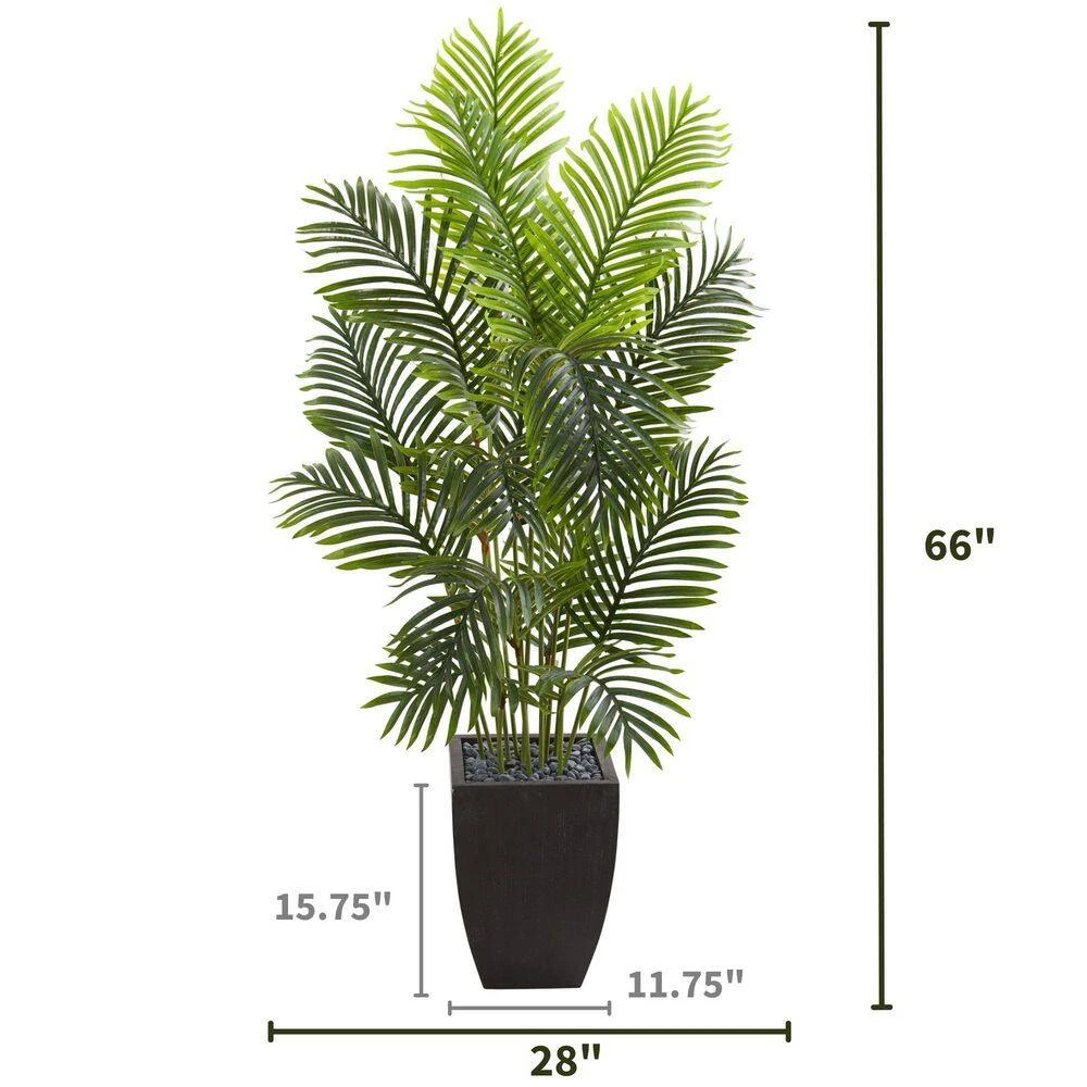 Indoor 5.5 Ft. Paradise Palm Artificial Tree In Square Planter 4 Indoor 5.5 Ft. Paradise Palm Artificial Tree In Square Planter - Image 2