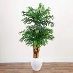 Indoor 5.5 Ft. Triple Areca Palm Artificial Tree In White Planter 13 Indoor 5.5 Ft. Triple Areca Palm Artificial Tree In White Planter -AFLORAL ONLINE STORE nearly natural artificial trees 5683 31 1000