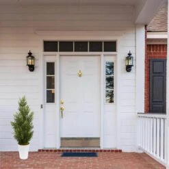 Indoor/Outdoor 27 In. Mini Cedar Artificial Pine Tree In Decorative Planter -AFLORAL ONLINE STORE nearly natural artificial trees 5694 wh 31 1000