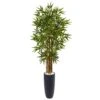 Indoor Bamboo Artificial Tree In Gray Cylinder Planter 2 Indoor Bamboo Artificial Tree In Gray Cylinder Planter -AFLORAL ONLINE STORE nearly natural artificial trees 5818 64 1000
