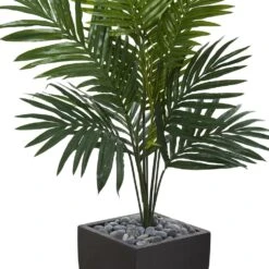 4.5 Ft. Kentia Palm Artificial Tree In Black Wash Planter -AFLORAL ONLINE STORE nearly natural artificial trees 5821 4f 1000
