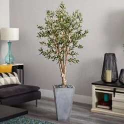 Indoor Olive Artificial Tree In Stone Planter 11 Indoor Olive Artificial Tree In Stone Planter -AFLORAL ONLINE STORE nearly natural artificial trees 5852 31 1000