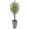 Indoor Olive Artificial Tree In Stone Planter -AFLORAL ONLINE STORE nearly natural artificial trees 5852 64 1000