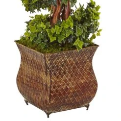 Indoor/Outdoor English Ivy Spiral Artificial Tree In Metal Planter, UV Resistant -AFLORAL ONLINE STORE nearly natural artificial trees 5856 4f 1000