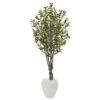 Indoor Olive Artificial Tree In White Oval Planter -AFLORAL ONLINE STORE nearly natural artificial trees 5860 64 1000