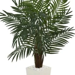 5.5 In. Areca Artificial Palm Tree In White Tower Planter 9 5.5 In. Areca Artificial Palm Tree In White Tower Planter -AFLORAL ONLINE STORE nearly natural artificial trees 5871 4f 1000