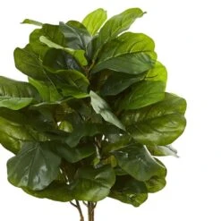 4 In. Fiddle Leaf Artificial Tree In White Tower Planter -AFLORAL ONLINE STORE nearly natural artificial trees 5873 4f 1000