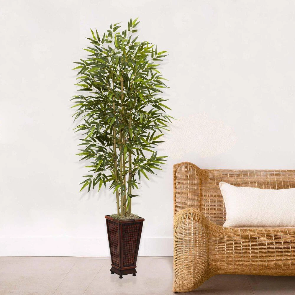 6 Ft. Artificial Bamboo Tree With Decorative Planter 6 6 Ft. Artificial Bamboo Tree With Decorative Planter - Image 4