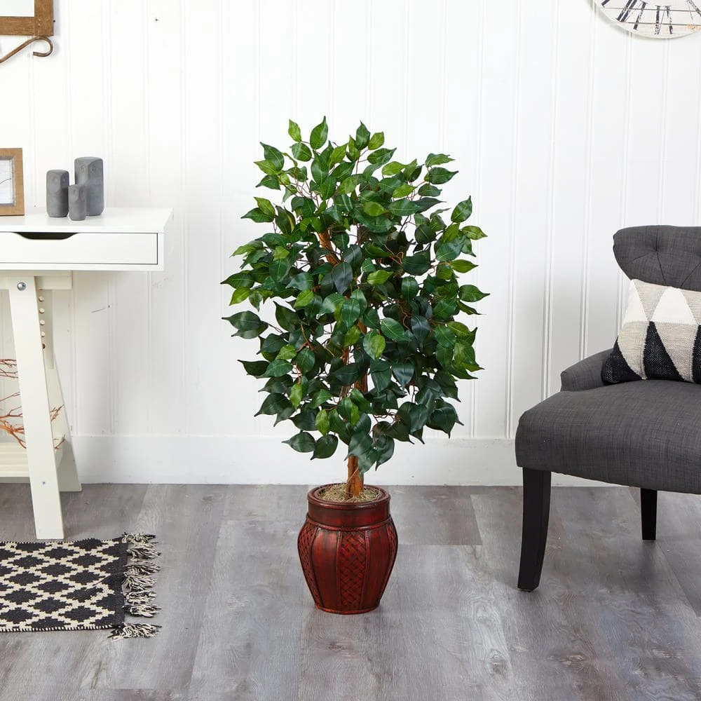 44 In. Artificial Ficus Tree With Decorative Planter 6 44 In. Artificial Ficus Tree With Decorative Planter - Image 4