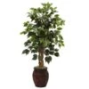 44 In. Artificial Ficus Tree With Decorative Planter -AFLORAL ONLINE STORE nearly natural artificial trees 5929 64 1000