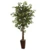 6ft. Indoor Artificial Ficus Tree In Bamboo Planter -AFLORAL ONLINE STORE nearly natural artificial trees 5931 64 1000