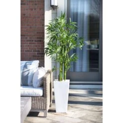 Artificial Bamboo Tree With White Planter UV Resistant (Indoor/Outdoor) -AFLORAL ONLINE STORE nearly natural artificial trees 5953 31 1000