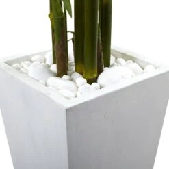 Artificial Bamboo Tree With White Planter UV Resistant (Indoor/Outdoor) -AFLORAL ONLINE STORE nearly natural artificial trees 5953 fa 1000