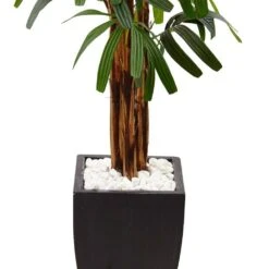 Indoor Raphis Palm Artificial Tree In Black Planter -AFLORAL ONLINE STORE nearly natural artificial trees 5982 4f 1000