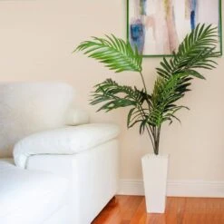 Indoor Kentia Palm Artificial Tree In White Tower Planter 10 Indoor Kentia Palm Artificial Tree In White Tower Planter -AFLORAL ONLINE STORE nearly natural artificial trees 5996 4f 1000