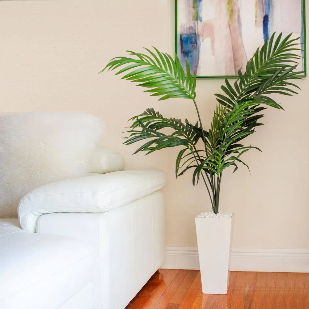 Indoor Kentia Palm Artificial Tree In White Tower Planter 5 Indoor Kentia Palm Artificial Tree In White Tower Planter - Image 3