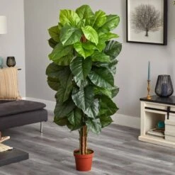 Real Touch 63 In. Artificial H Green Large Leaf Philodendron Silk Plant -AFLORAL ONLINE STORE nearly natural artificial trees 6594 31 1000