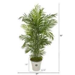 6 Ft. Indoor/Outdoor Areca Palm Artificial Tree In Planter UV Resistant -AFLORAL ONLINE STORE nearly natural artificial trees 9737 c3 1000