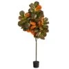 6 Ft. Green Autumn Fiddle Leaf Artificial Tree -AFLORAL ONLINE STORE nearly natural artificial trees t2799 64 1000