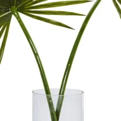 Indoor Fan Palm Artificial Arrangement In Glass Vase -AFLORAL ONLINE STORE nearly natural artificial tropical plants 1474 4f 1000