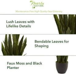 Artificial Sansevieria With Black Planter -AFLORAL ONLINE STORE nearly natural artificial tropical plants 4855 c3 1000