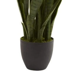 Artificial Sansevieria With Black Planter -AFLORAL ONLINE STORE nearly natural artificial tropical plants 4855 fa 1000
