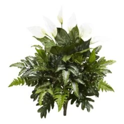 Indoor 27 In. Mixed Spathiphyllum Artificial Plant (2-Set)