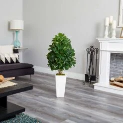 40 In. Schefflera Artificial Plant In White Vase (Real Touch) -AFLORAL ONLINE STORE nearly natural artificial tropical plants 6381 4f 1000