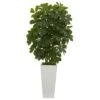 40 In. Schefflera Artificial Plant In White Vase (Real Touch) -AFLORAL ONLINE STORE nearly natural artificial tropical plants 6381 64 1000