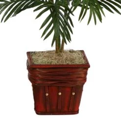 38 In. Artificial Faux Areca Palm Silk Plant With Wicker Basket -AFLORAL ONLINE STORE nearly natural artificial tropical plants 6536 4f 1000