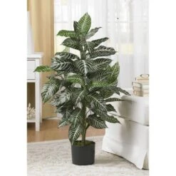 3 Ft. Artificial Zebra Silk Plant -AFLORAL ONLINE STORE nearly natural artificial tropical plants 6542 4f 1000