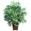 32 In. Artificial Bamboo Palm Silk Plant With Wicker Basket