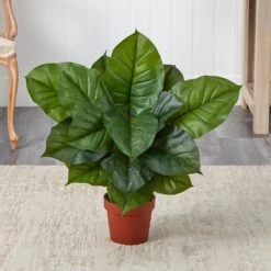 Real Touch 27 In. Artificial H Green Large Leaf Philodendron Silk Plant -AFLORAL ONLINE STORE nearly natural artificial tropical plants 6582 31 1000